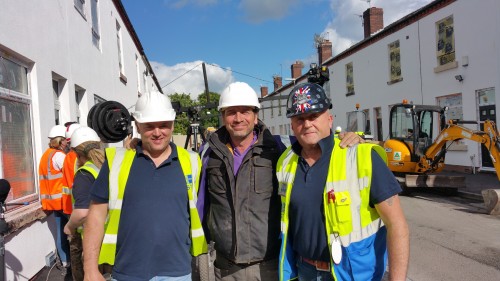 Vista’s commercial manager John Pinder (right) with Nick Knowles (centre)