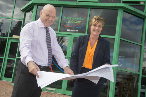 (left to right) Ian Harrison, managing director at Building Product Solutions and Lynne Darwin, sales director at Building Product Solutions