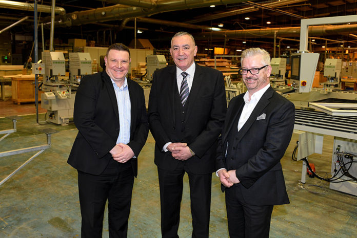 Gareth Jones, Alex Gray and Brian McDonald at the factory.