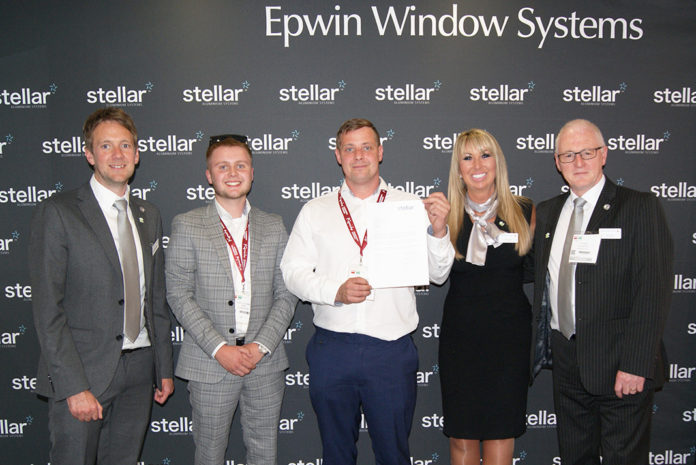 Left to right, Mark Austin (Epwin Window Systems), Alex Squibb (Clearview Glaziers), Robin Squibb (Clearview Glaziers), Katrina Earl (Epwin Window Systems), Paul Lindsay (Epwin Window Systems)