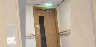 A fire-rated door set manufactured by West Port, built using Rapierstar fasteners